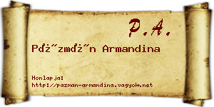 Pázmán Armandina névjegykártya